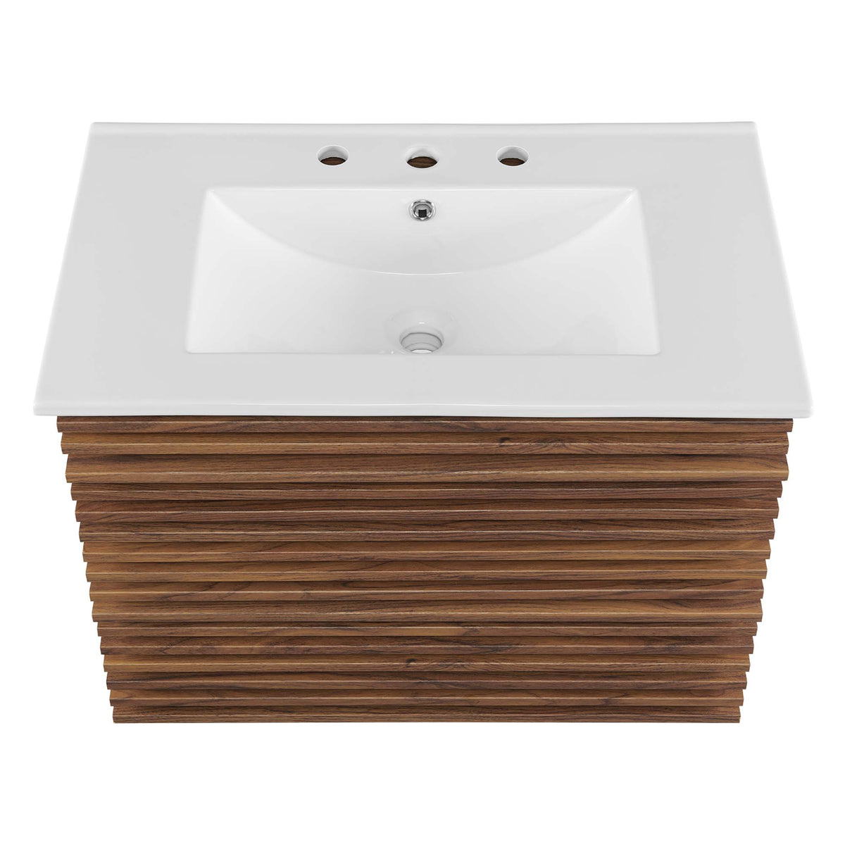 Render Walnut/White 30" Wall-Mount Bathroom Vanity - Ornate Home