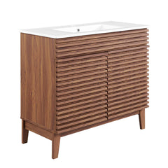 Render Walnut/White 36" Bathroom Vanity - Ornate Home