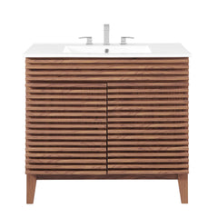 Render Walnut/White 36" Bathroom Vanity - Ornate Home