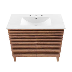 Render Walnut/White 36" Bathroom Vanity - Ornate Home
