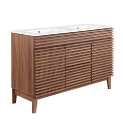 Render Walnut/White 48" Double Sink Bathroom Vanity - Ornate Home