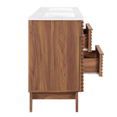Render Walnut/White 48" Double Sink Bathroom Vanity - Ornate Home