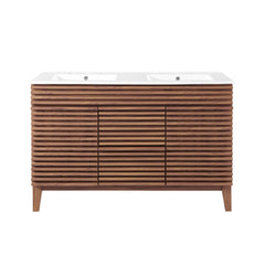 Render Walnut/White 48" Double Sink Bathroom Vanity - Ornate Home