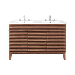 Render Walnut/White 48" Double Sink Bathroom Vanity - Ornate Home