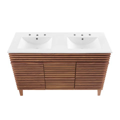 Render Walnut/White 48" Double Sink Bathroom Vanity - Ornate Home