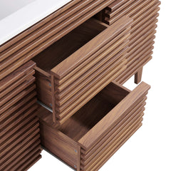 Render Walnut/White 48" Double Sink Bathroom Vanity - Ornate Home