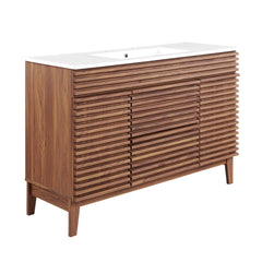 Render Walnut/White 48" Single Sink Bathroom Vanity - Ornate Home