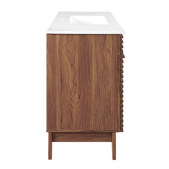 Render Walnut/White 48" Single Sink Bathroom Vanity - Ornate Home
