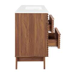 Render Walnut/White 48" Single Sink Bathroom Vanity - Ornate Home