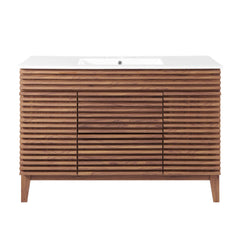 Render Walnut/White 48" Single Sink Bathroom Vanity - Ornate Home