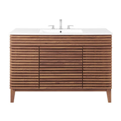 Render Walnut/White 48" Single Sink Bathroom Vanity - Ornate Home