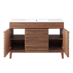 Render Walnut/White 48" Single Sink Bathroom Vanity - Ornate Home