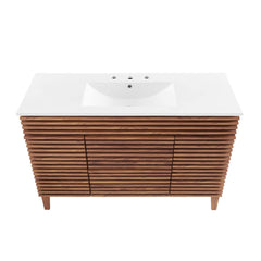 Render Walnut/White 48" Single Sink Bathroom Vanity - Ornate Home