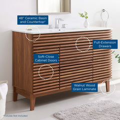 Render Walnut/White 48" Single Sink Bathroom Vanity - Ornate Home