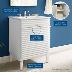 Render White 24" Bathroom Vanity - Ornate Home