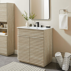 Render White 30" Bathroom Vanity With Sink - Ornate Home