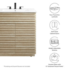 Render White 30" Bathroom Vanity With Sink - Ornate Home