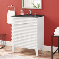 Render White/Black 24" Bathroom Vanity - Ornate Home