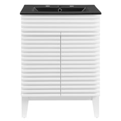 Render White/Black 24" Bathroom Vanity - Ornate Home