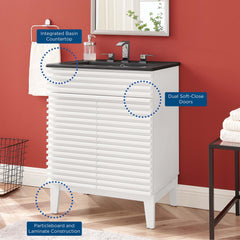 Render White/Black 24" Bathroom Vanity - Ornate Home
