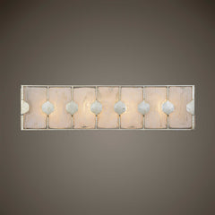 Rene Silver/White 4 Light Swirl Glass Vanity Fixture - Ornate Home