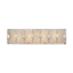 Rene Silver/White 4 Light Swirl Glass Vanity Fixture - Ornate Home