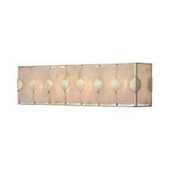 Rene Silver/White 4 Light Swirl Glass Vanity Fixture - Ornate Home