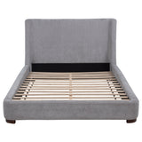 Rennes Grey Upholstered Eastern King Wingback Platform Bed - Ornate Home