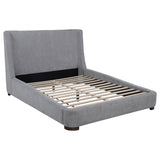 Rennes Grey Upholstered Queen Wingback Platform Bed - Ornate Home