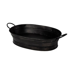 Reno Black Metal Vintage Inspired Basket - Ornate Home