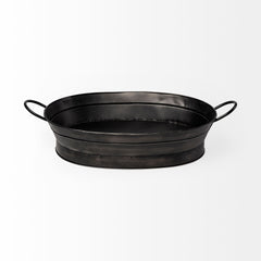 Reno Black Metal Vintage Inspired Basket - Ornate Home