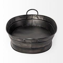 Reno Black Metal Vintage Inspired Basket - Ornate Home
