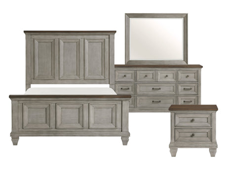 Renton Brown/Antique Gray 4-Piece Queen Bedroom Set - Ornate Home