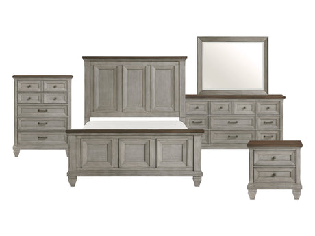 Renton Brown/Antique Gray 5-Piece Queen Bedroom Set - Ornate Home