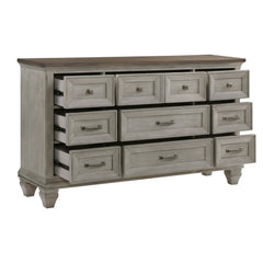 Renton Brown/Antique Gray 5-Piece Queen Bedroom Set - Ornate Home