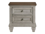 Renton Brown/Antique Gray Nightstand - Ornate Home