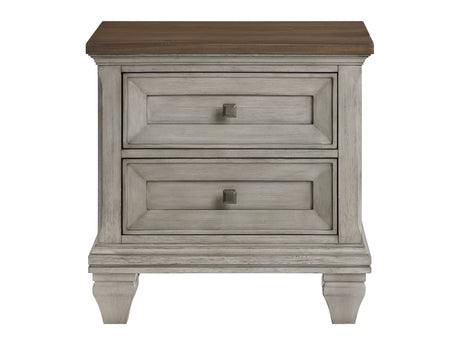 Renton Brown/Antique Gray Nightstand - Ornate Home