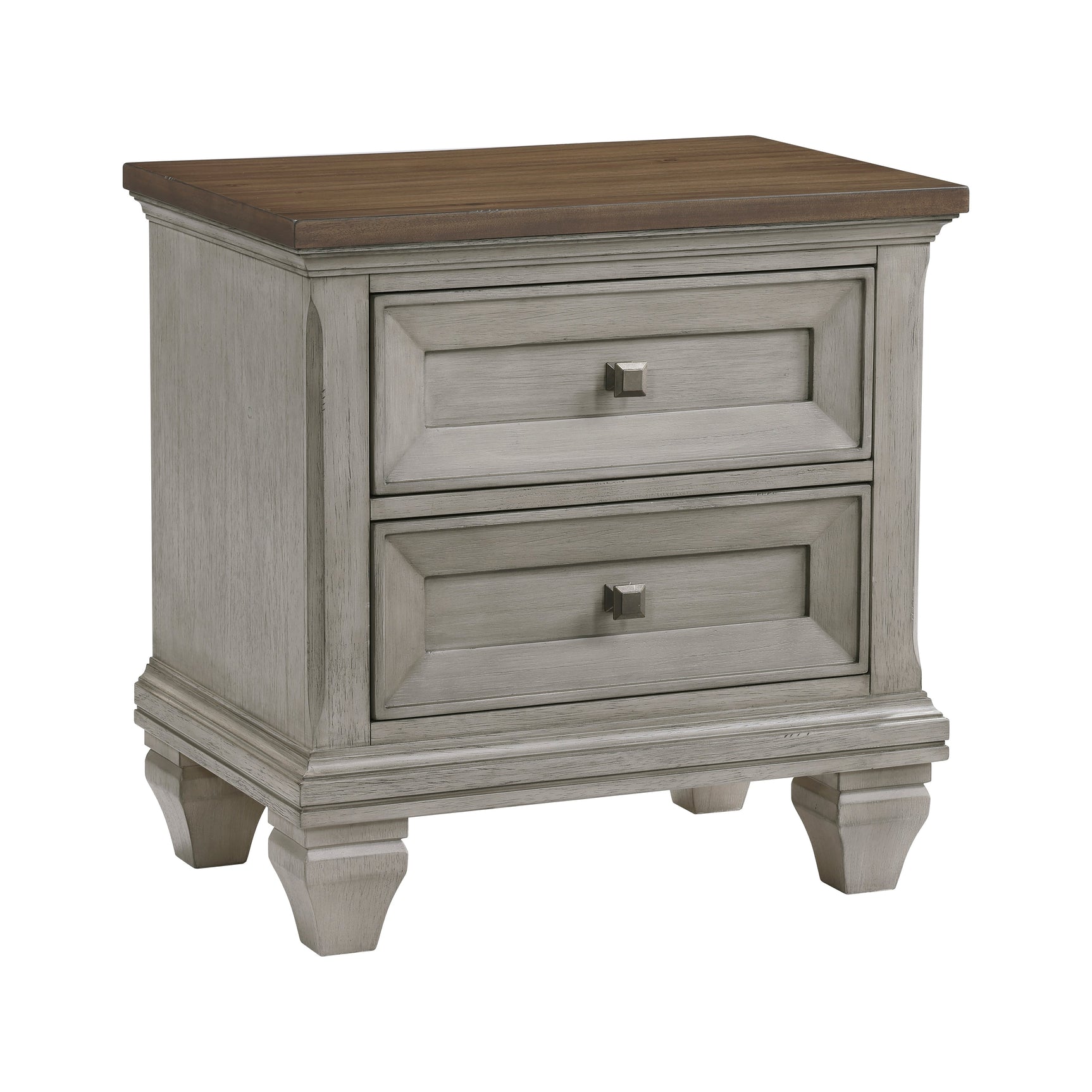 Renton Brown/Antique Gray Nightstand - Ornate Home