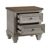 Renton Brown/Antique Gray Nightstand - Ornate Home