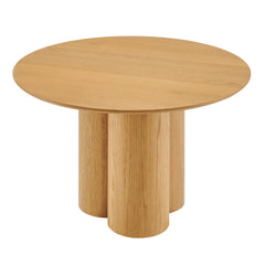 Renwick 47 Inch Oak Veneer Round Pedestal Dining Table - Ornate Home