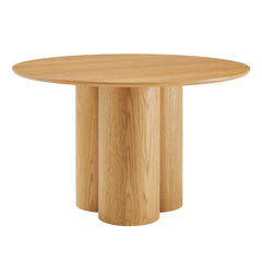 Renwick 47 Inch Oak Veneer Round Pedestal Dining Table - Ornate Home