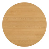 Renwick 47 Inch Oak Veneer Round Pedestal Dining Table - Ornate Home