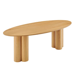 Renwick 79 Inch Oak Veneer Oval Pedestal Dining Table - Ornate Home