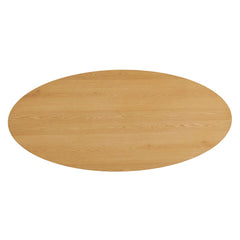 Renwick 79 Inch Oak Veneer Oval Pedestal Dining Table - Ornate Home