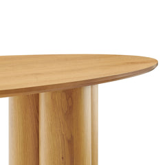 Renwick 79 Inch Oak Veneer Oval Pedestal Dining Table - Ornate Home