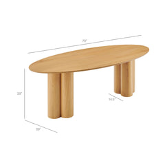 Renwick 79 Inch Oak Veneer Oval Pedestal Dining Table - Ornate Home