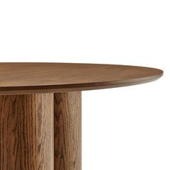 Renwick Walnut 47 Inch Oak Veneer Round Pedestal Dining Table - Ornate Home