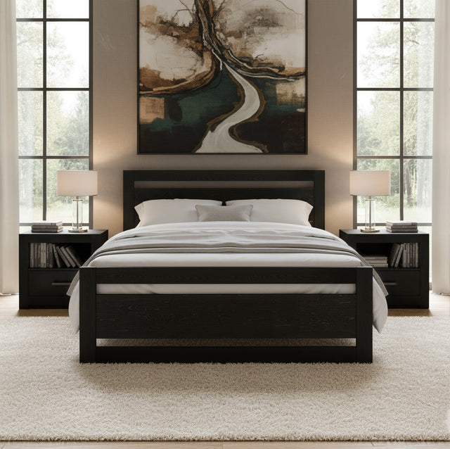 Repos Black Queen Bed - Ornate Home