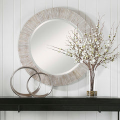 Repose Whitewash Round Mirror - Ornate Home