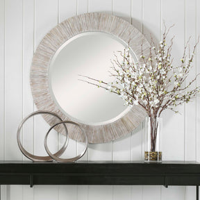 Repose Whitewash Round Mirror - Ornate Home